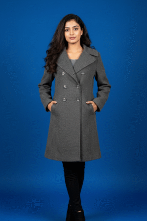 Women Relaxed FitGrey Pea Coat