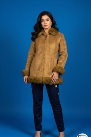 Vintage Jones New York Suede and Faux Fur Lined Winter Coat