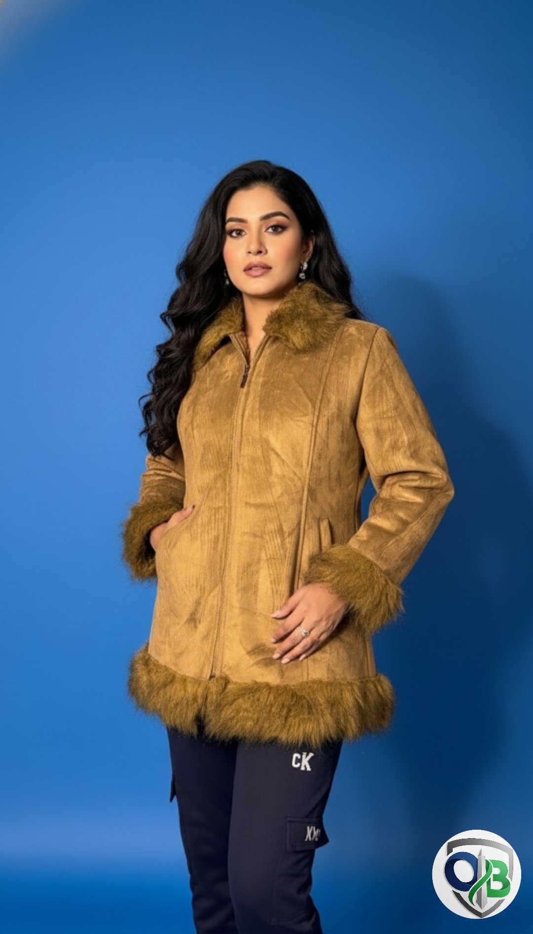 Vintage Jones New York Suede and Faux Fur Lined Winter Coat - Image 2