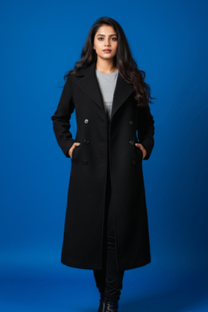Front-Open Coat with Insert Pockets