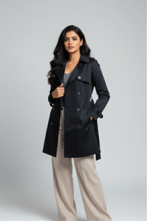 Short Chelsea Heritage Trench Coat in Black Women Cotton Gabardine Burberry Official