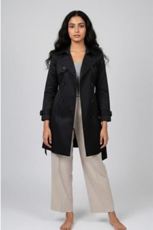 FARVALUE Women's Double Breasted Trench Coat Water Resistant Windbreaker Classic Belted Lapel Overcoat