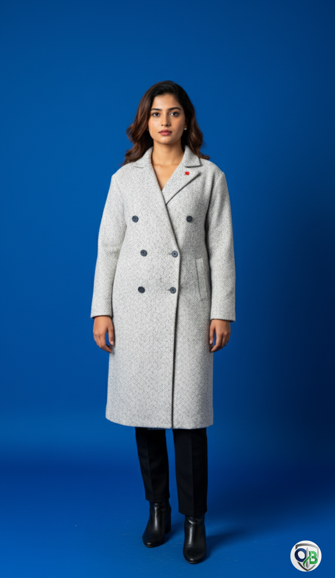 FOREVER21 Women Herringbone Double-Breasted Coat - Image 2