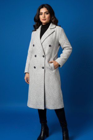 FOREVER21 Women Herringbone Double-Breasted Coat