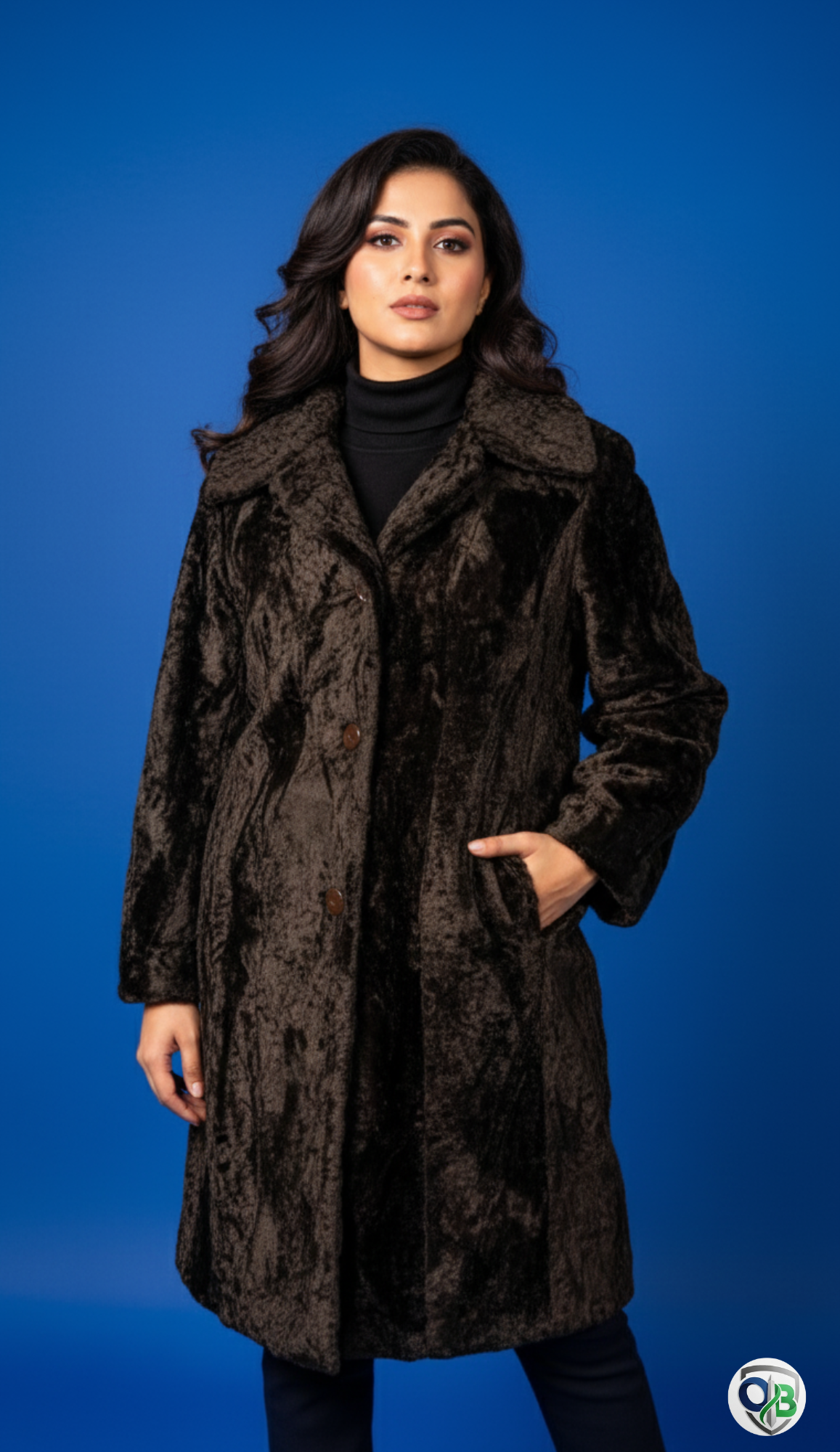 Donna Salyers Fabulous Furs Womens Black Grooved Faux Fur Coat Luxe Glam Size 2X - Image 3