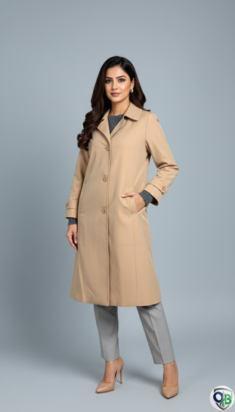 Mabish Women's Winter Coat Trench Long Sleeves Over Coat With Pocket single Breasted Coat