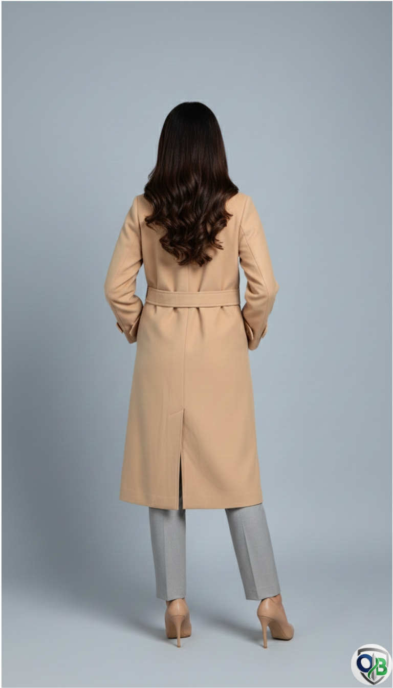 Mabish Women's Winter Coat Trench Long Sleeves Over Coat With Pocket single Breasted Coat - Image 3