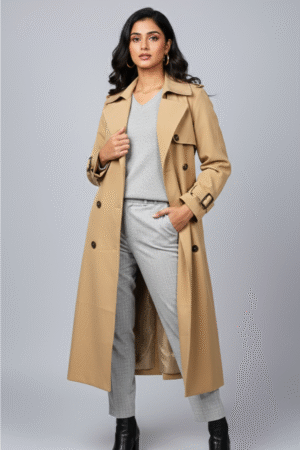 American Eagle Brown Solid Trench Coat
