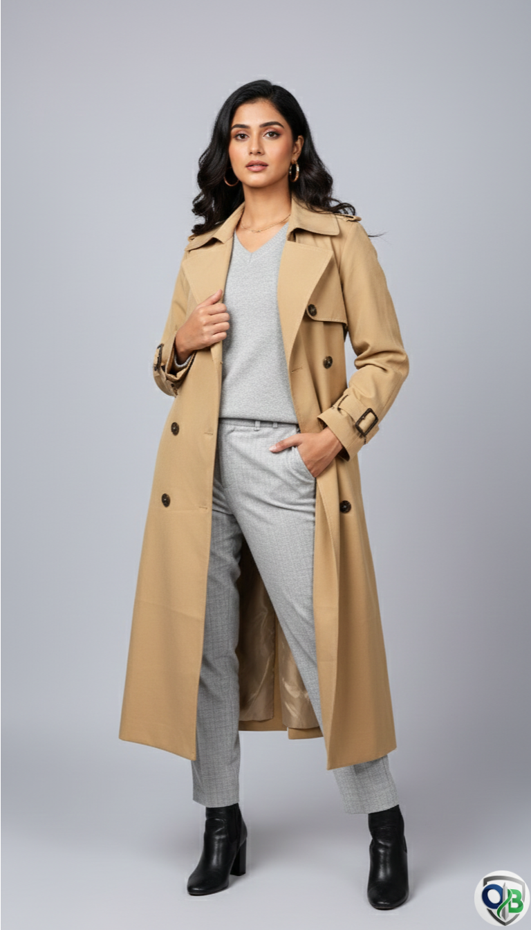American Eagle Brown Solid Trench Coat