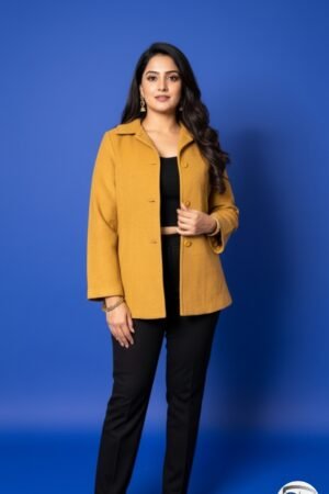 Womens Yellow Peacoat Coats