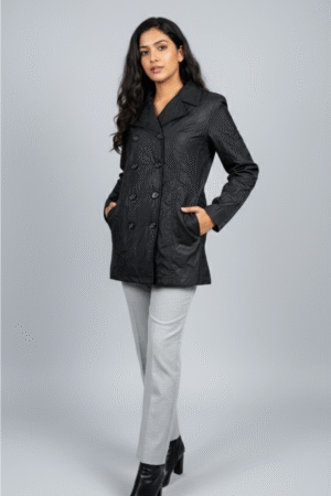 Ming Wang Tailored Fit Front Hook Closure Cotton Jacket