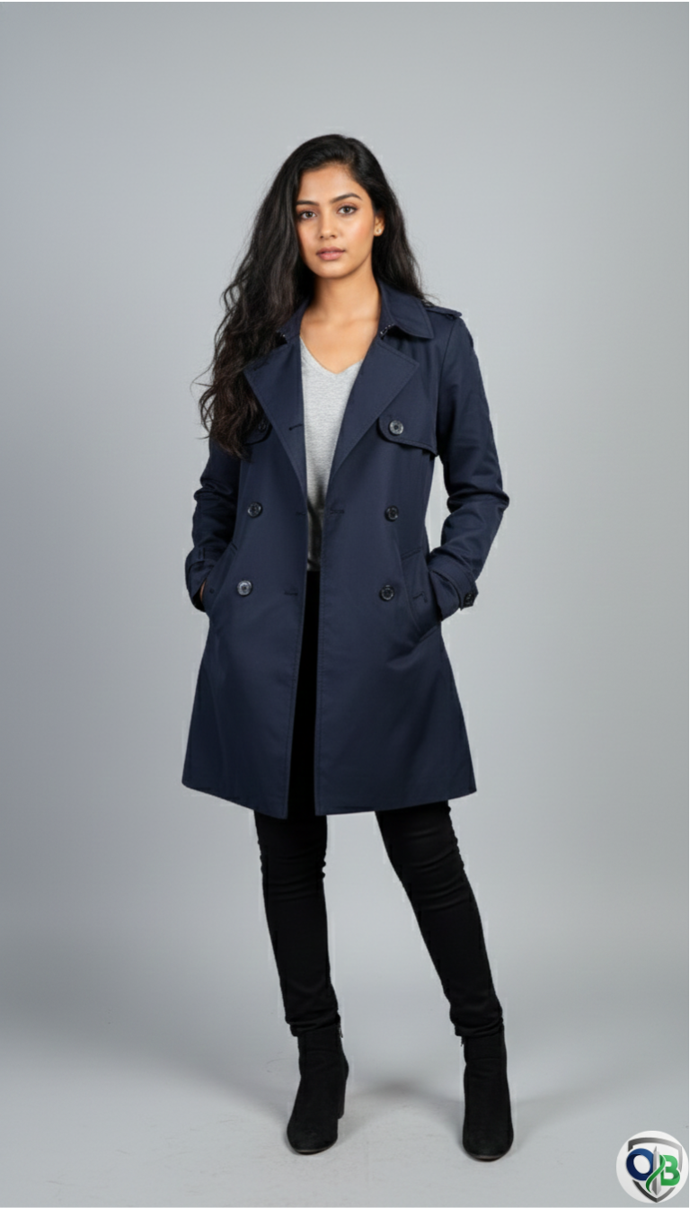 FARVALUE Women's Waterproof Trench Coat Long Double Breasted Windbreaker Classic Belted Lapel Overcoat with Removable Hood - Image 2